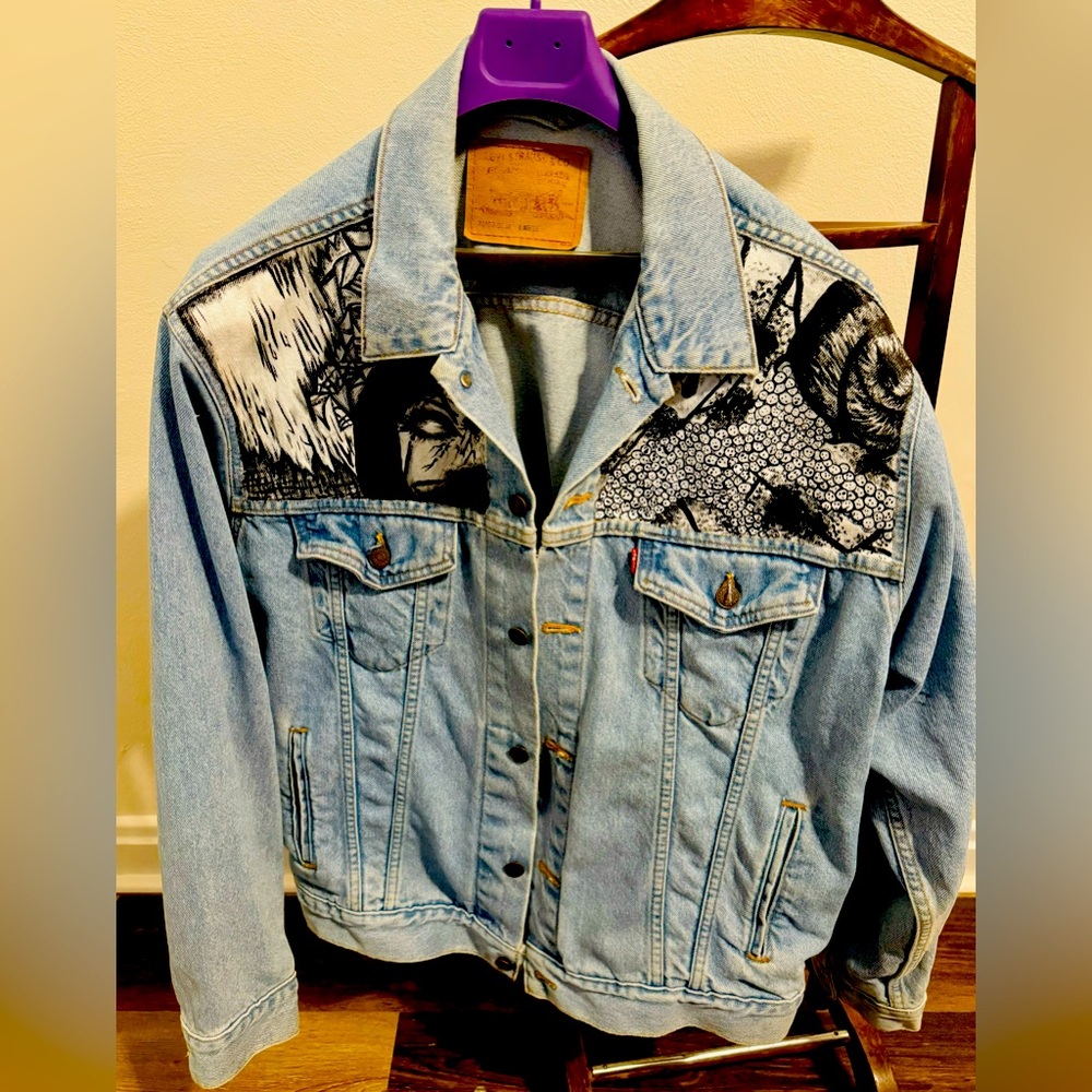 Custom Painted Junji Ito Denim Levi’s Jacket